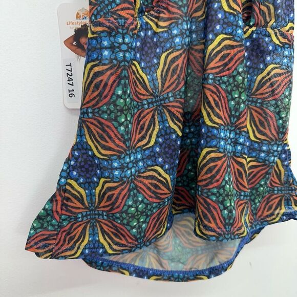 Lifestyles Direct Women’s Tan Through Printed Halter Neck Tie V Neck Tankini - Picture 5 of 5